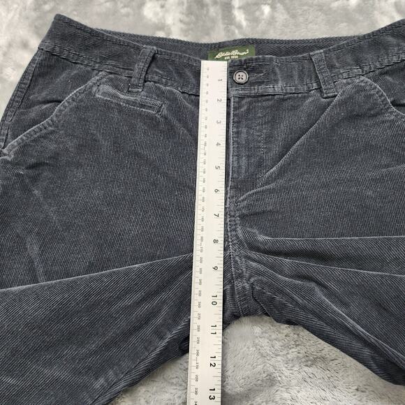 Vintage Eddie Bauer Pants Womens 8 Gray Stretch Corduroy Mid Rise Bootcut Grunge - Picture 11 of 14